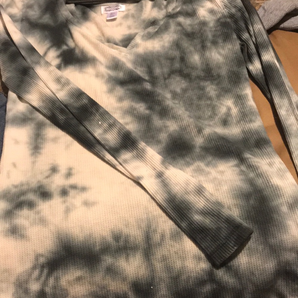 Blue and white tie dye long sleeve